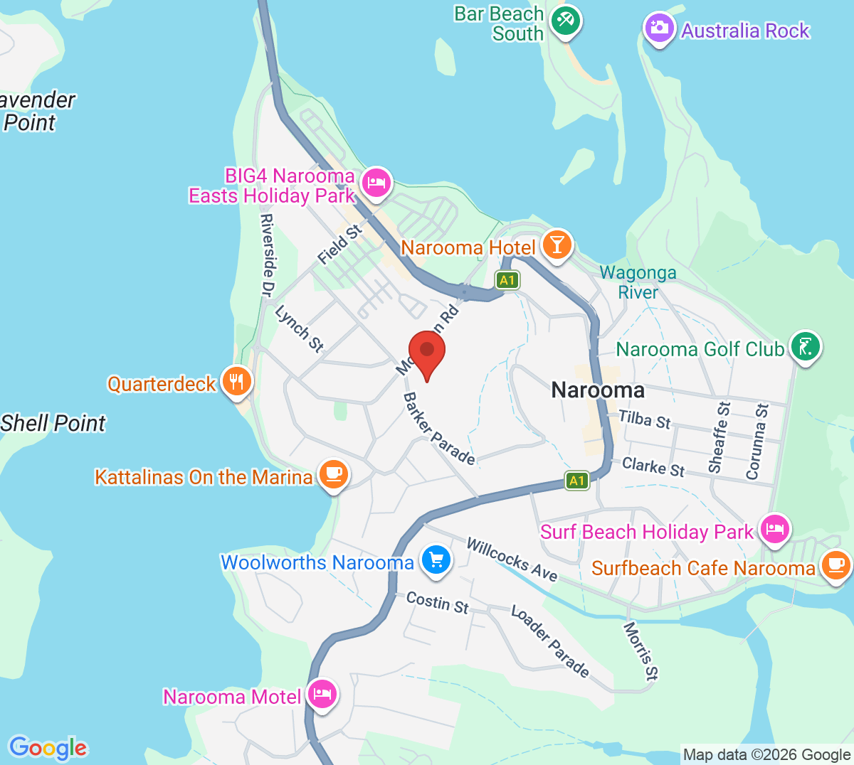 Map of Narooma Tennis Club