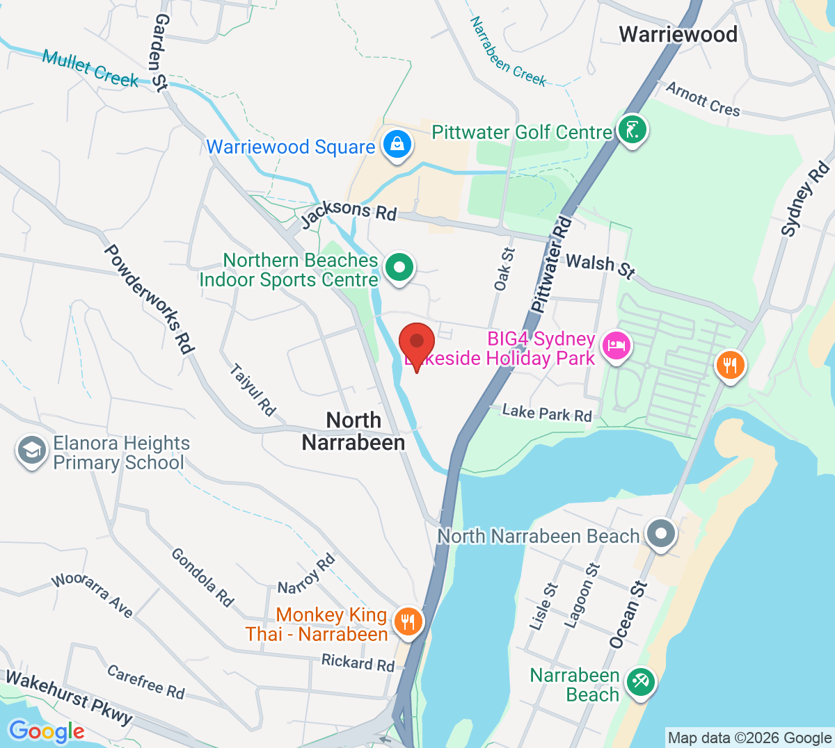 Map of Narrabeen Sports High School