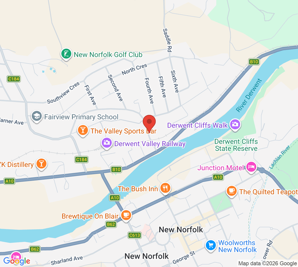 Map of New Norfolk Tennis Club