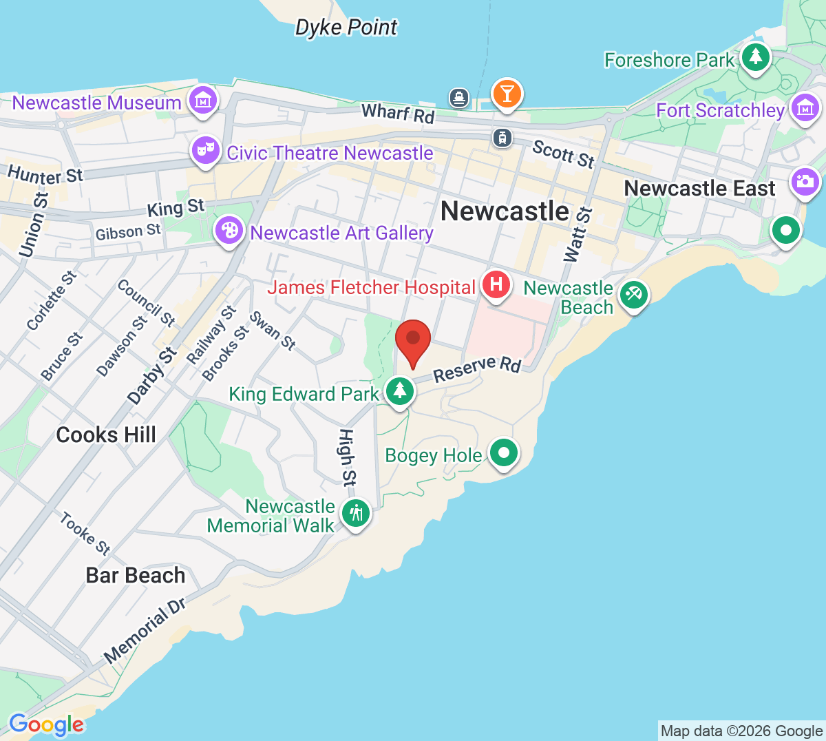 Map of Newcastle Hill Tennis Club