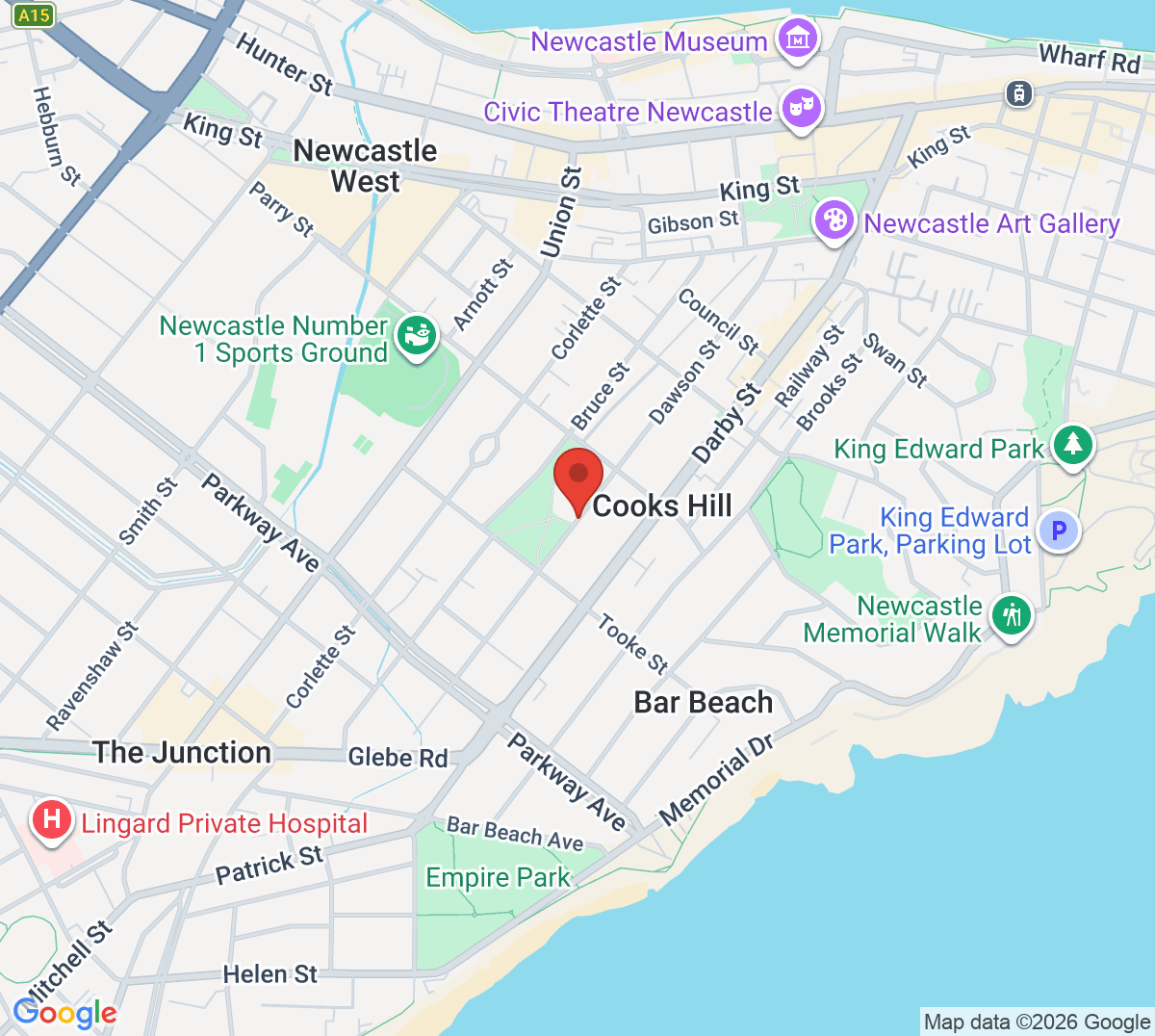 Map of Newcastle Tennis Club