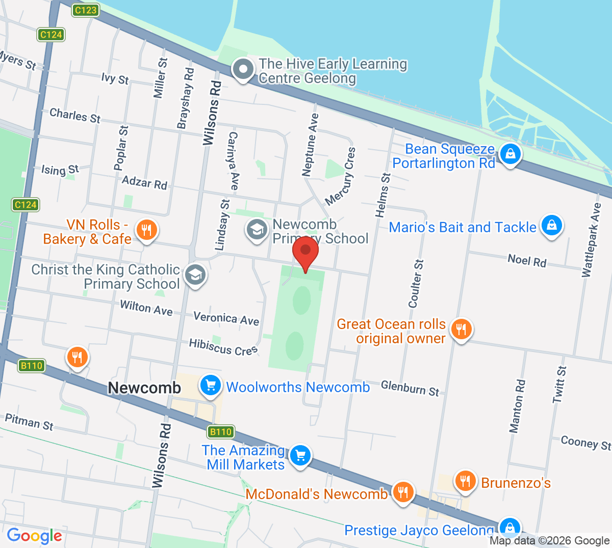 Map of Newcomb Tennis Club