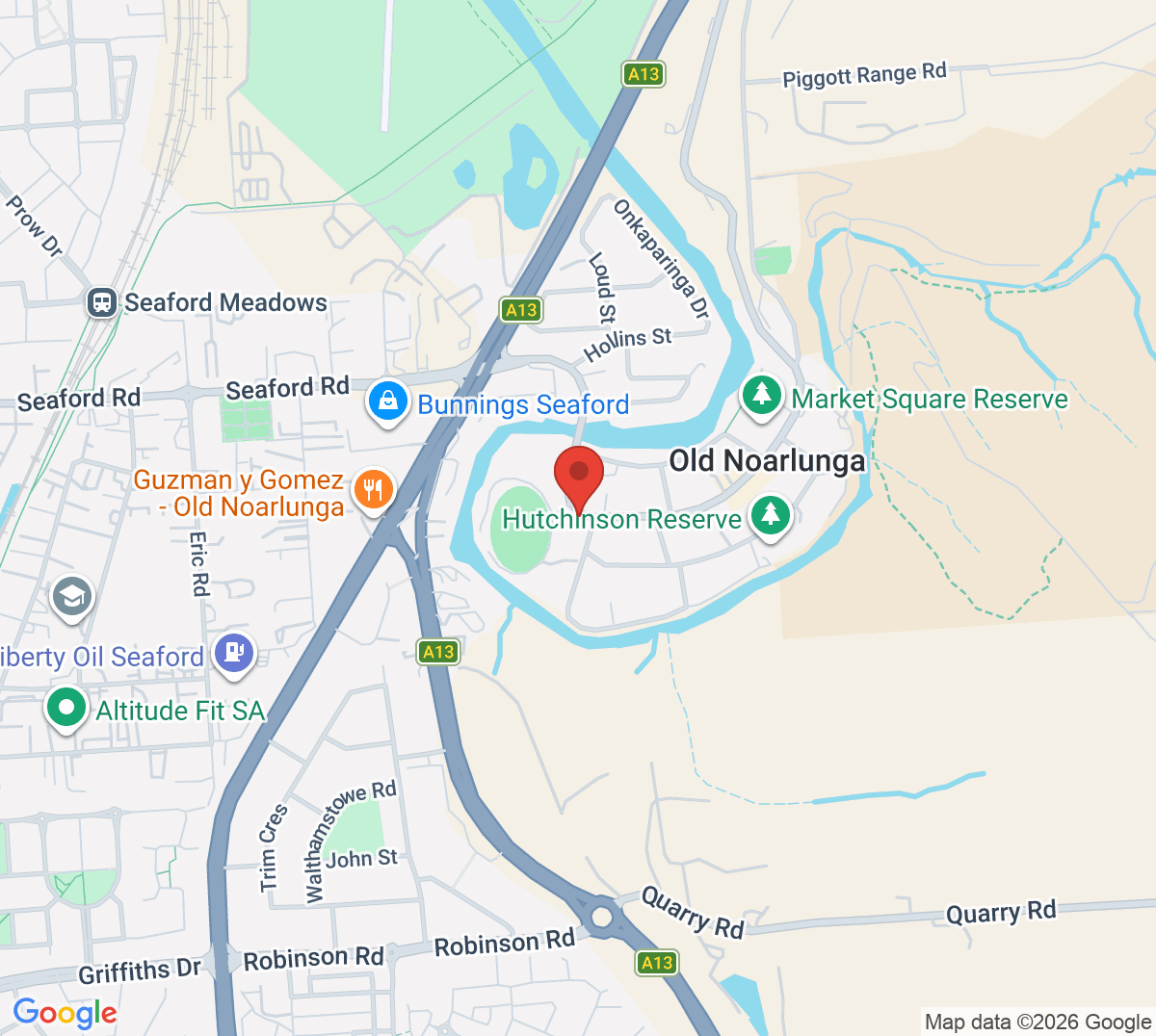 Map of Noarlunga Tennis Club
