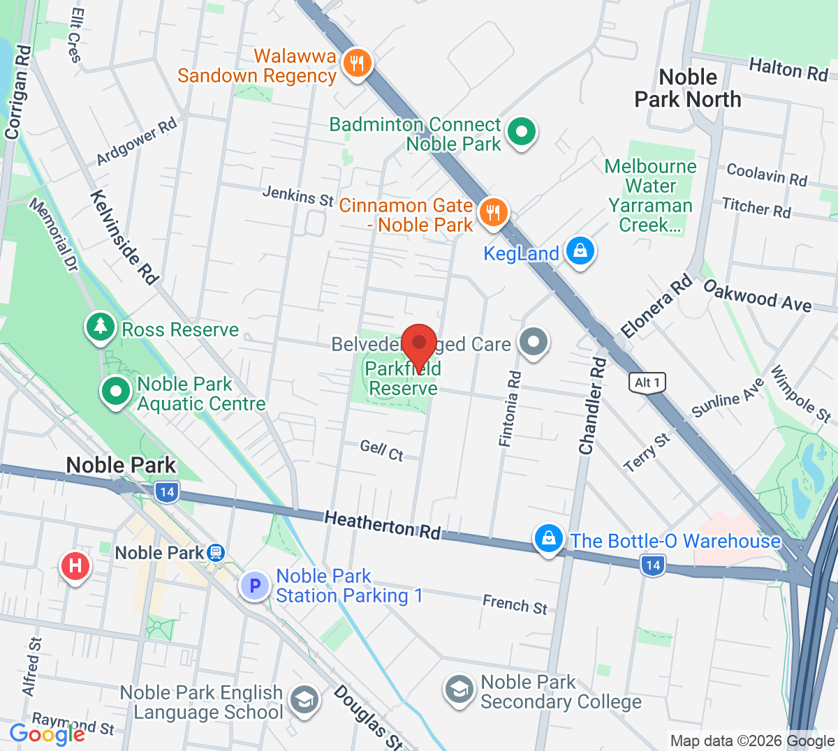 Map of Noble Park Tennis Club