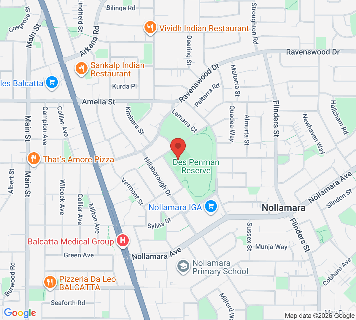 Map of Nollamara Tennis Club