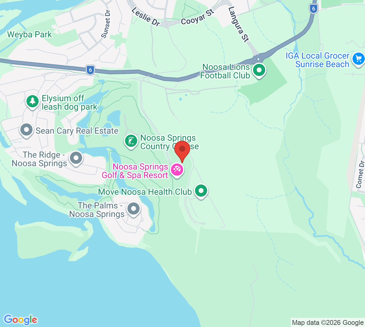Map of Tennis at Noosa Springs