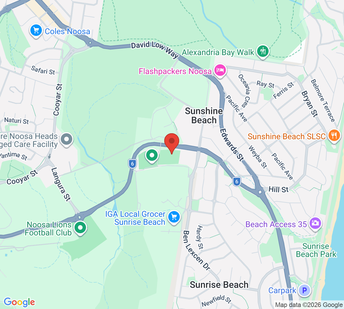 Map of Noosa Tennis Club