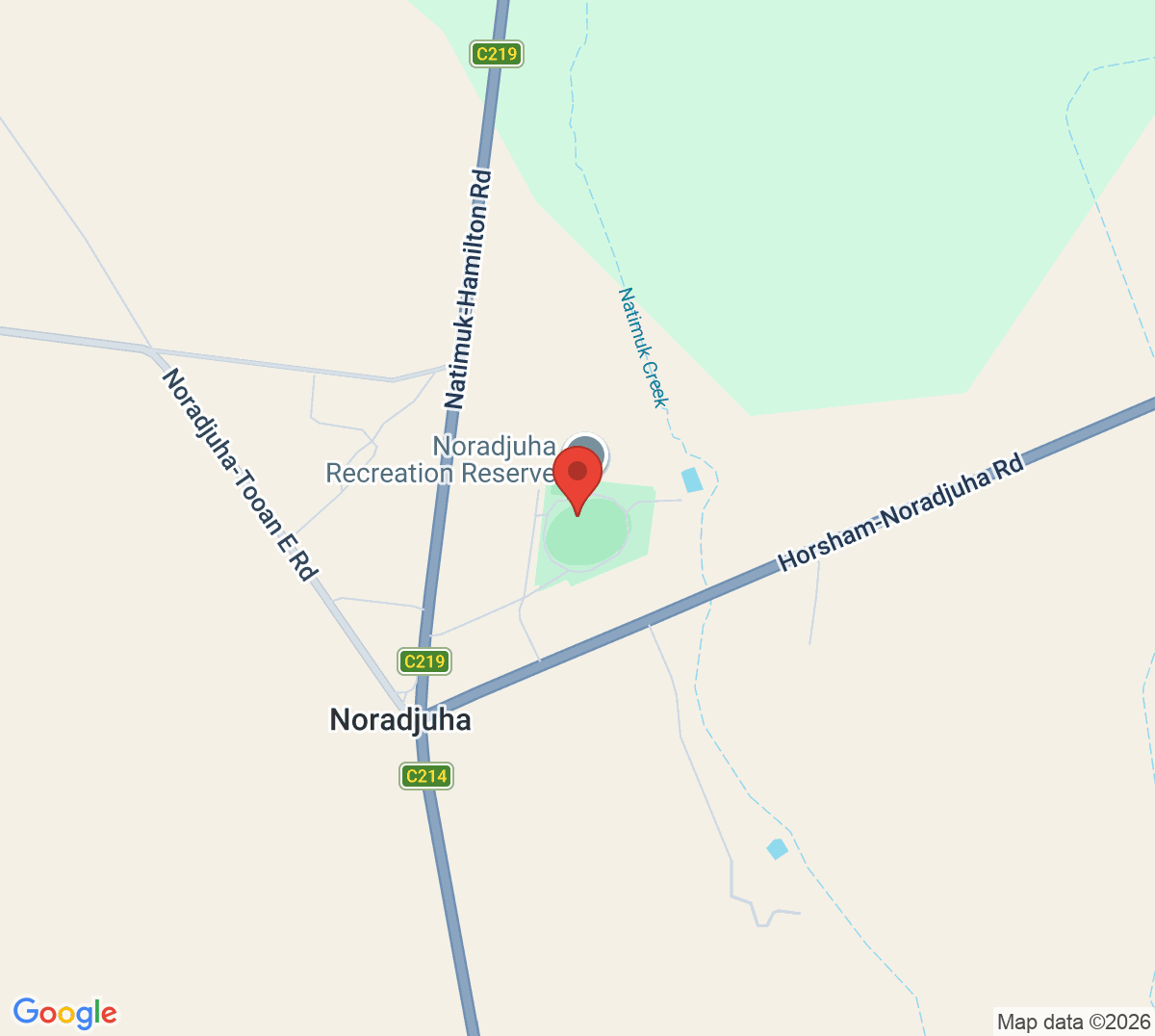 Map of Noradjuha Tennis Club