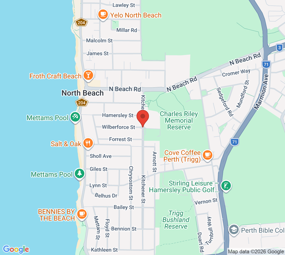 Map of North Beach Tennis Club