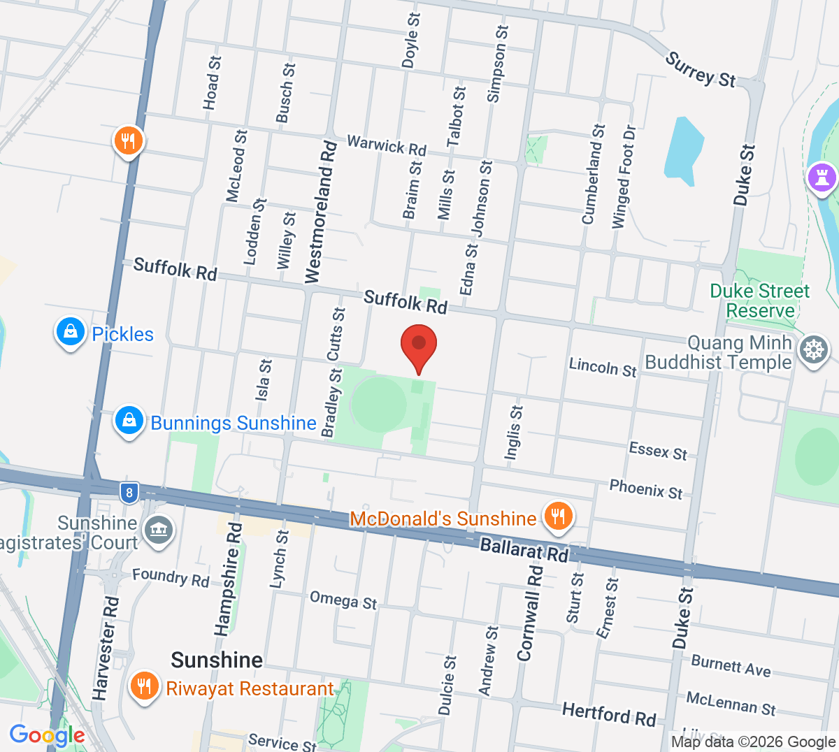 Map of North Sunshine Tennis Club