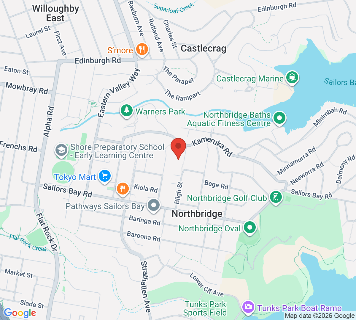 Map of Northbridge Tennis Club