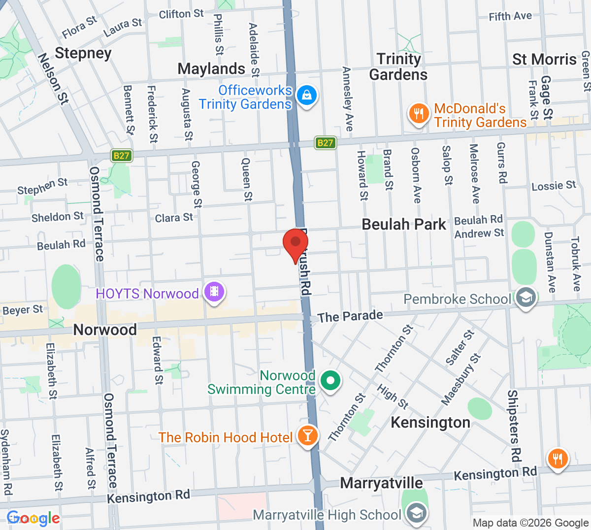 Map of Norwood Tennis Club