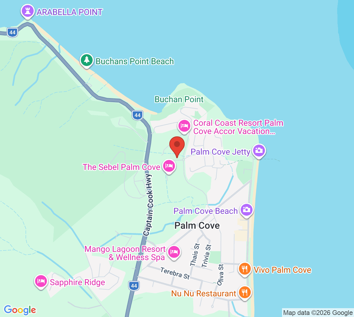 Map of Novotel Palm Cove Resort
