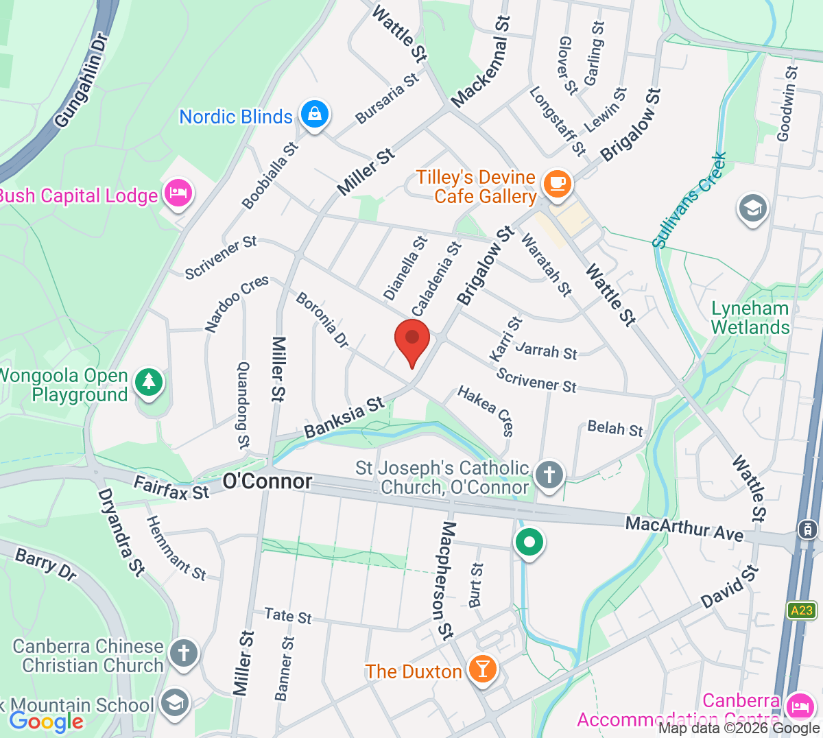 Map of OConnor Tennis Club
