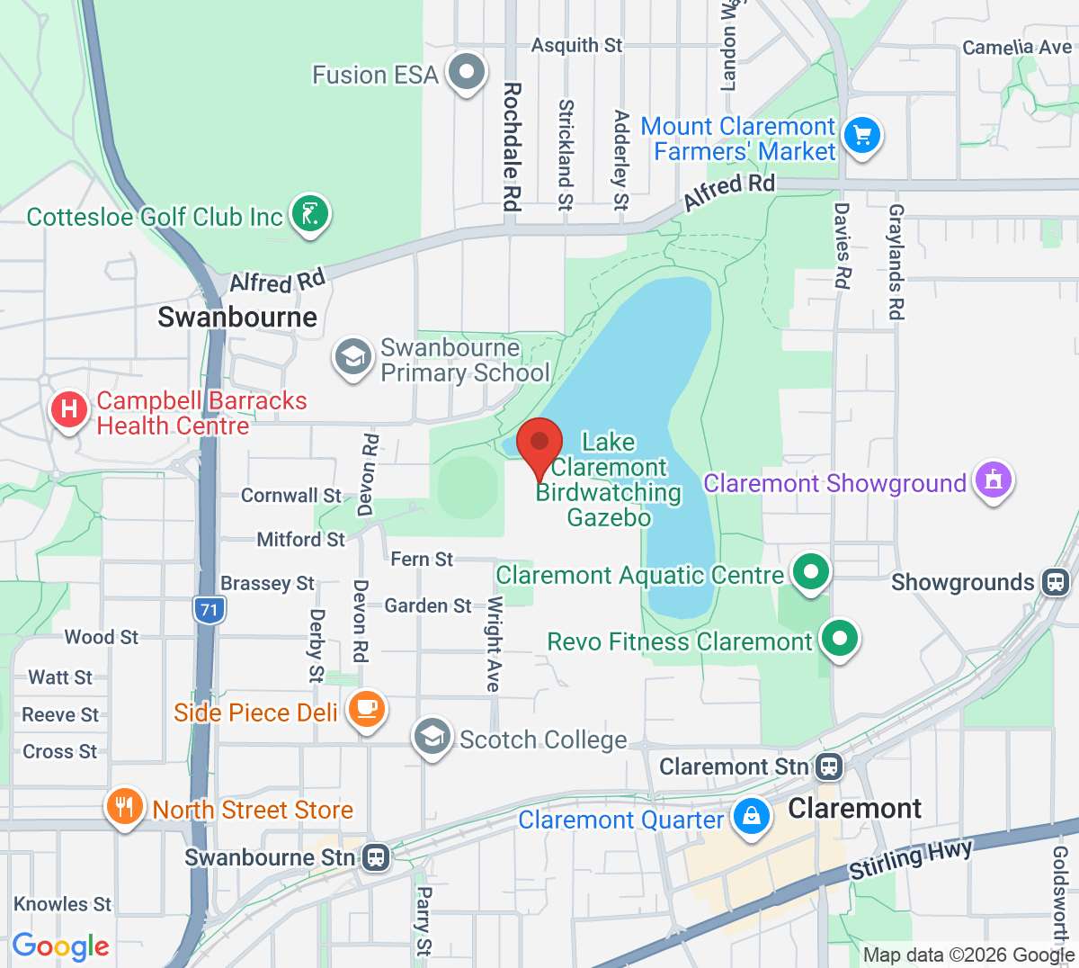 Map of Old Collegians Tennis Club
