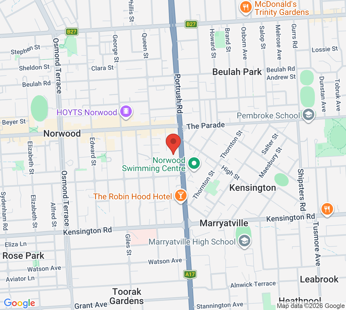 Map of Old Ignatians Tennis