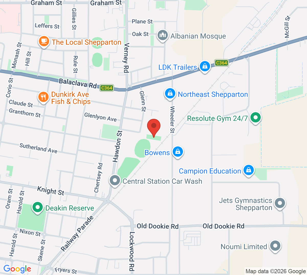 Map of Old Student Tennis Club