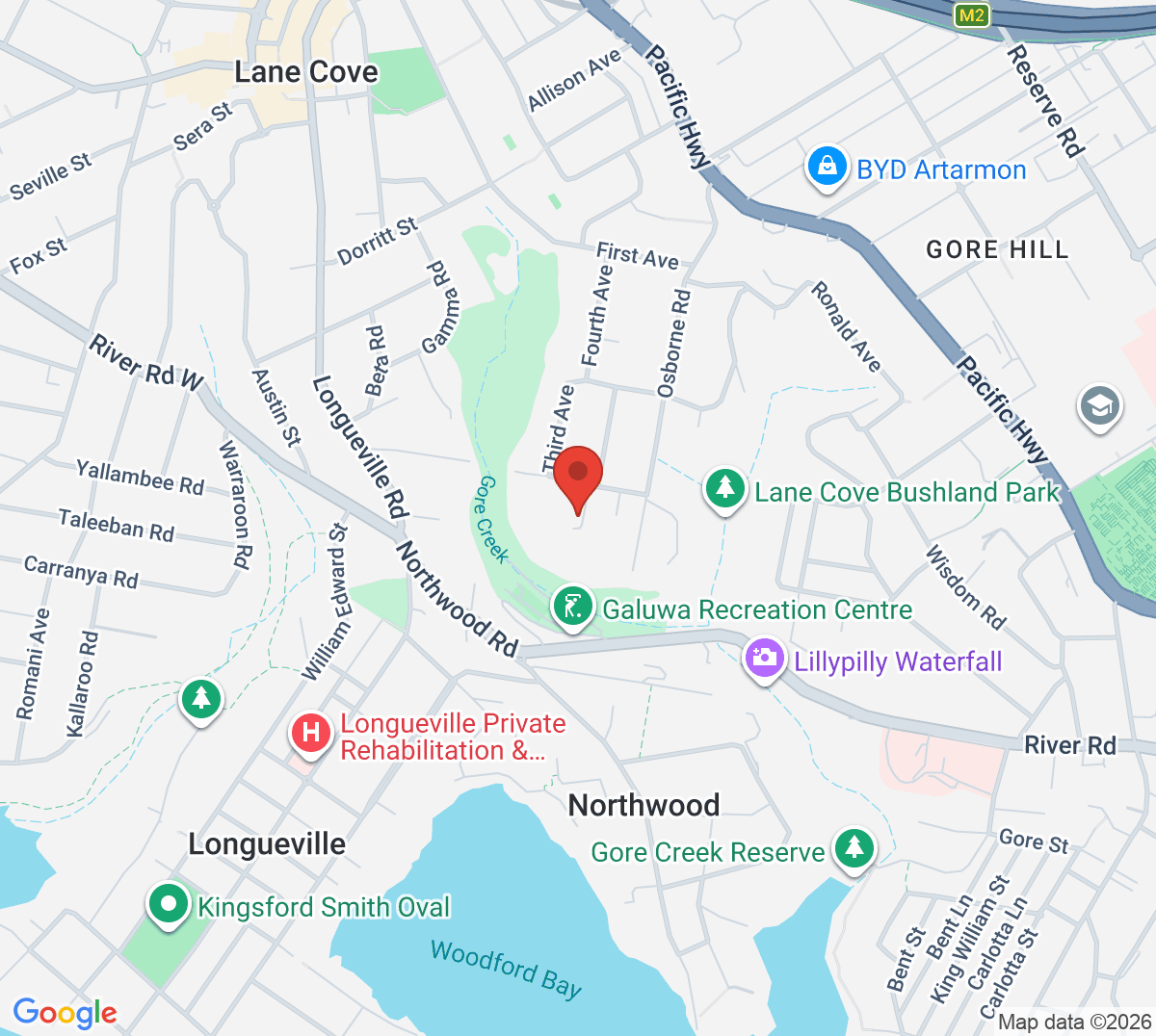 Map of Osborne Park Tennis Courts
