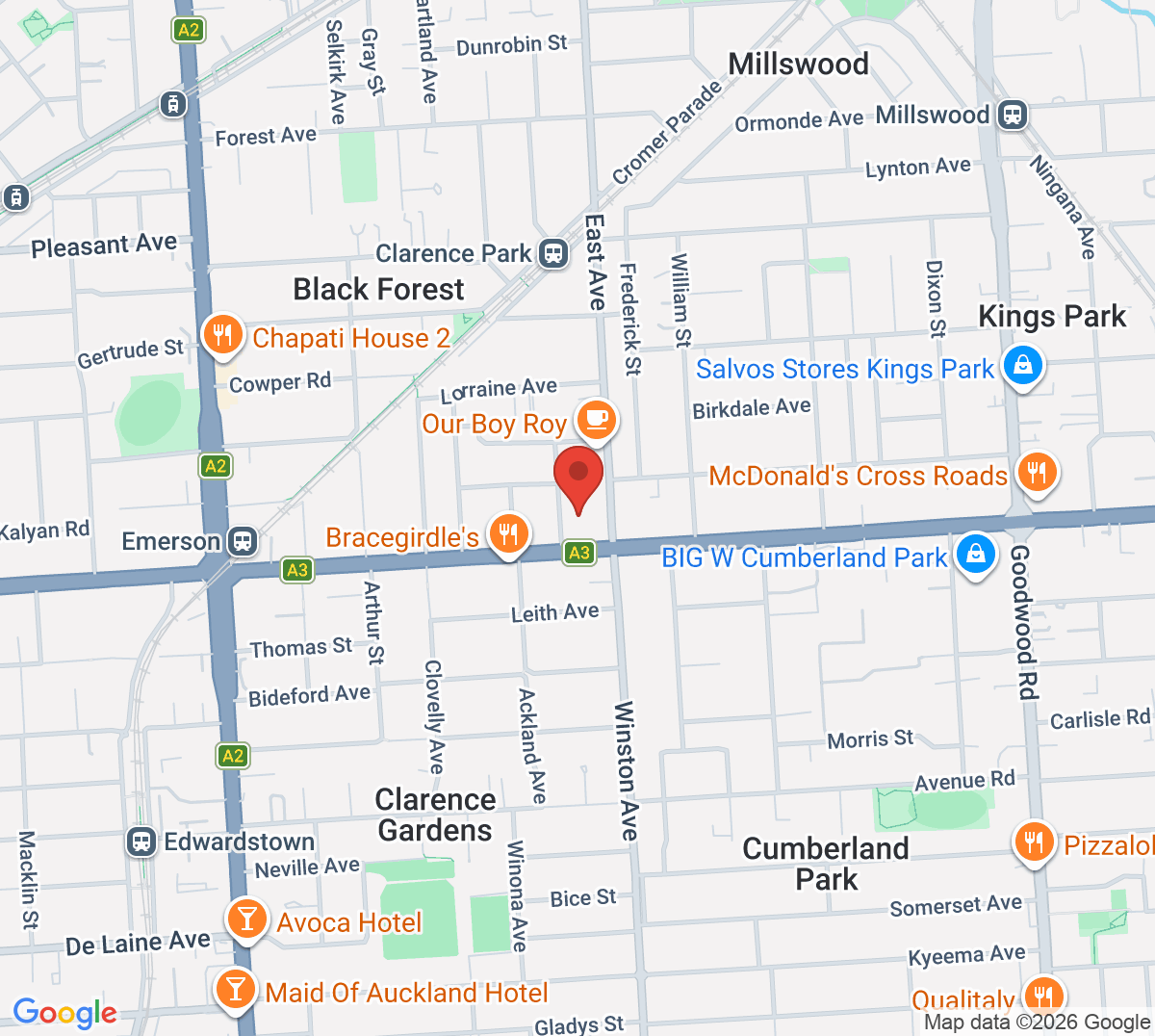 Map of Page Park Tennis Courts (Fairmont Tennis Club)