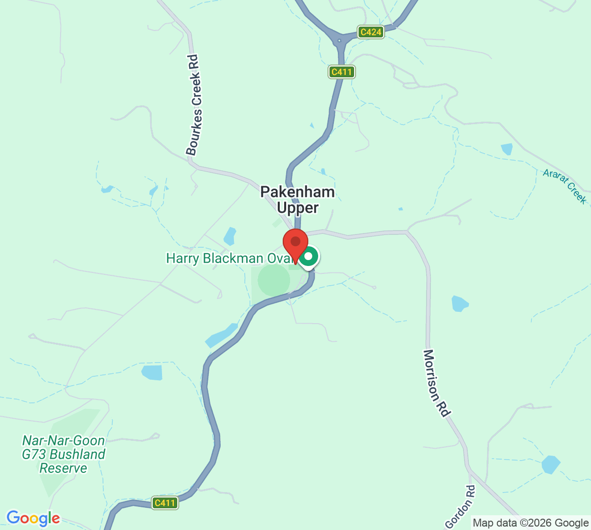 Map of Pakenham Upper Tennis Club