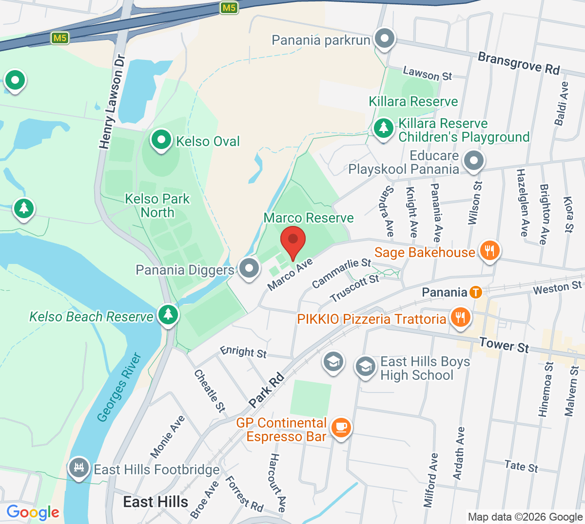 Map of Panania Tennis Centre ( Pickleball / Multipurpose)
