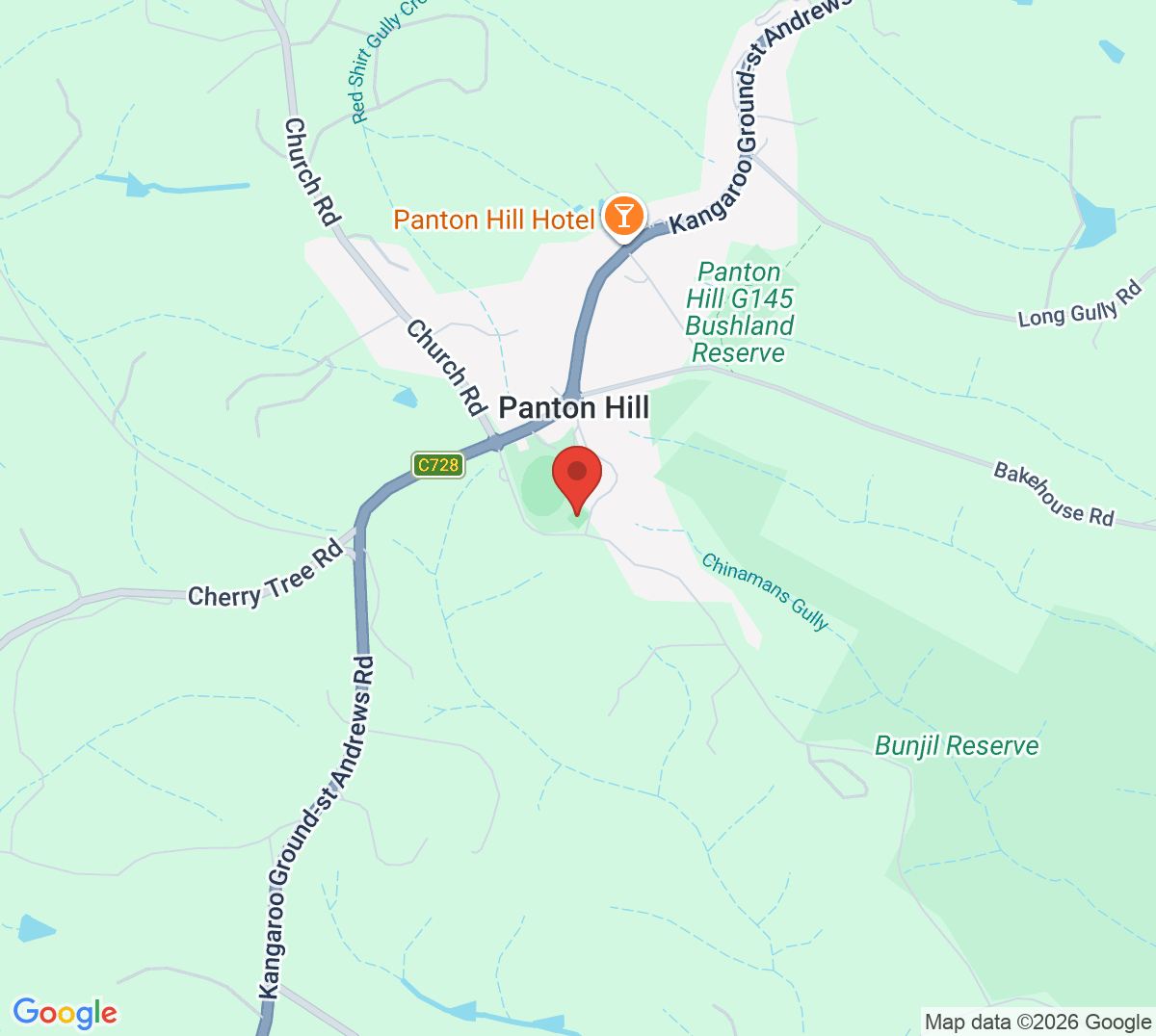 Map of Panton Hill Tennis Club