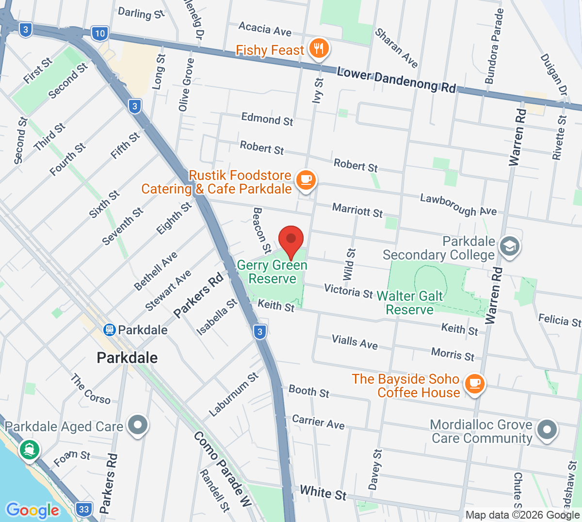 Map of Parkdale Tennis Club