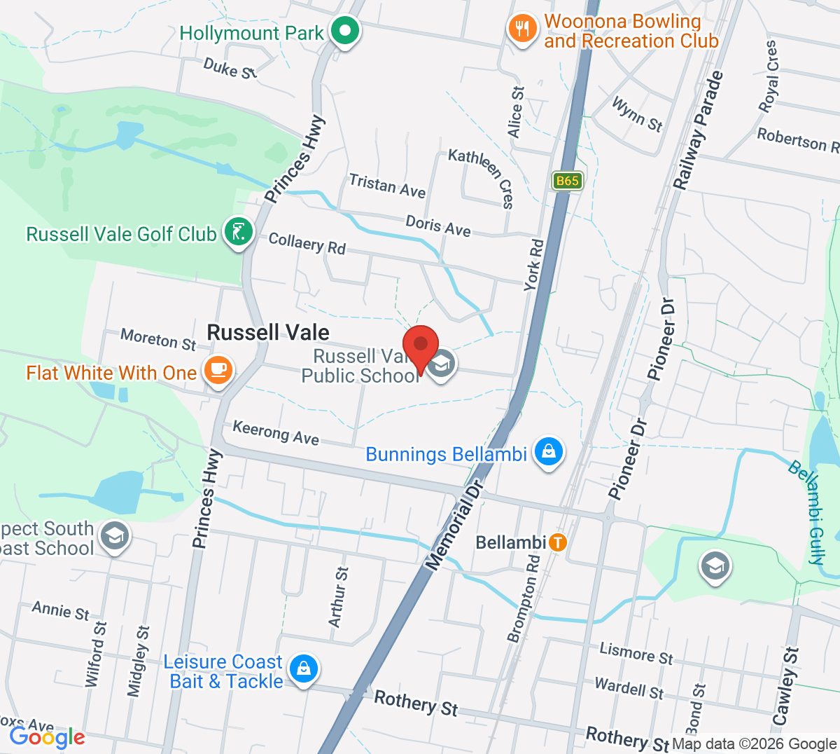 Map of Parkview Tennis Club (Cawley Park)