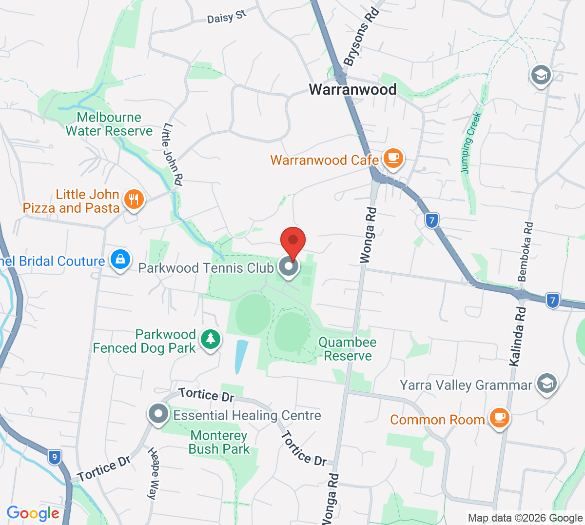 Map of Parkwood Tennis Club