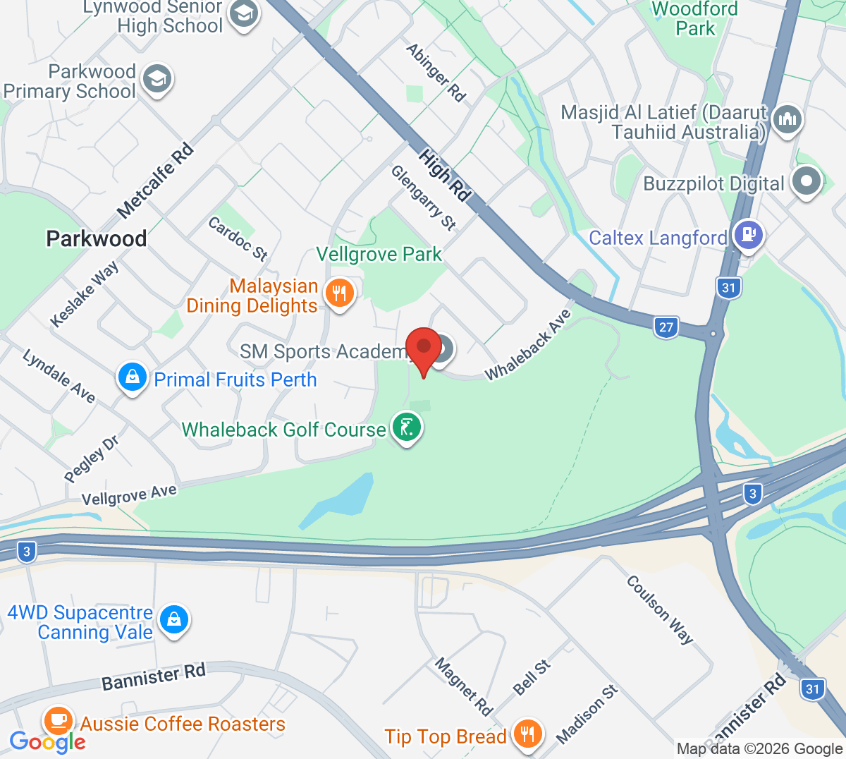 Map of Parkwood Tennis Club