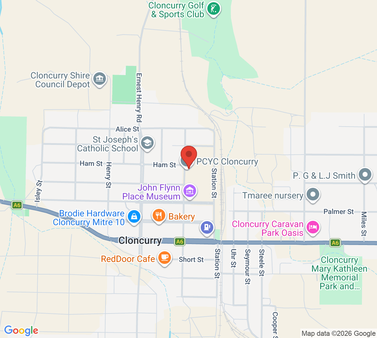 Map of PCYC Cloncurry