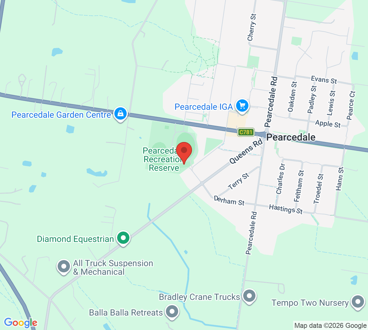 Map of Pearcedale Tennis Club