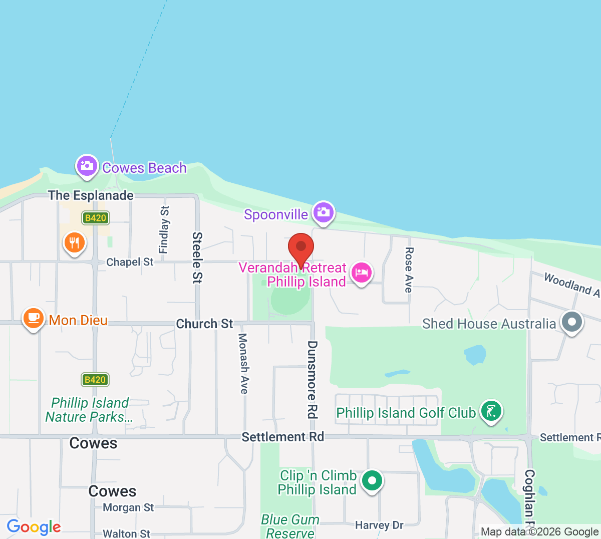 Map of Phillip Island Tennis Club
