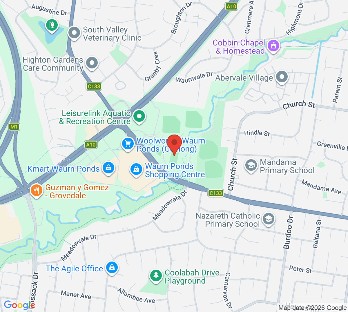 Map of Pioneer Park Tennis Courts