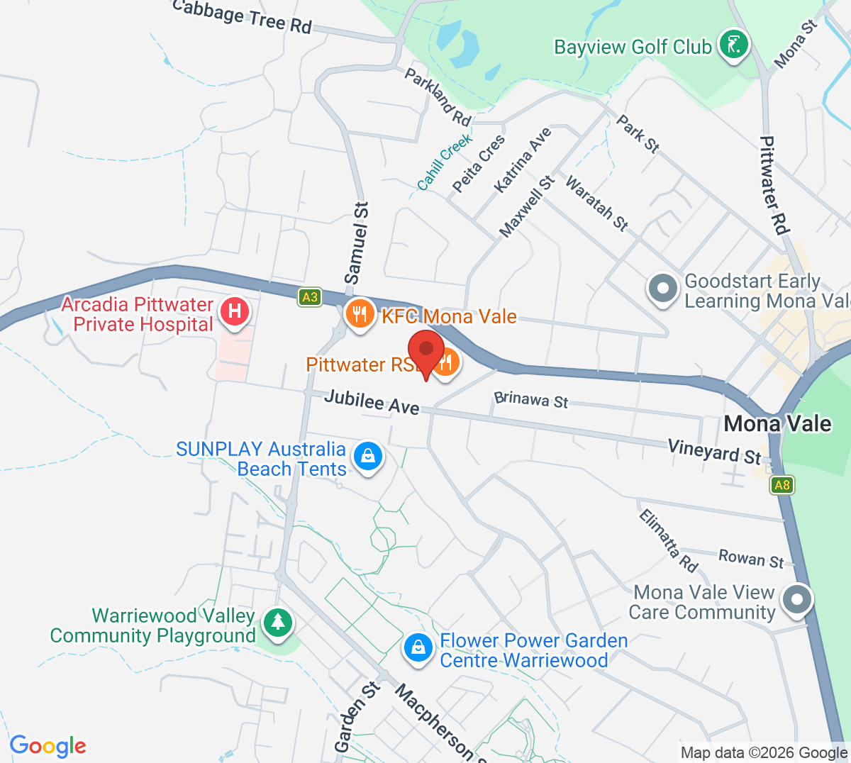 Map of Pittwater RSL Pickleball