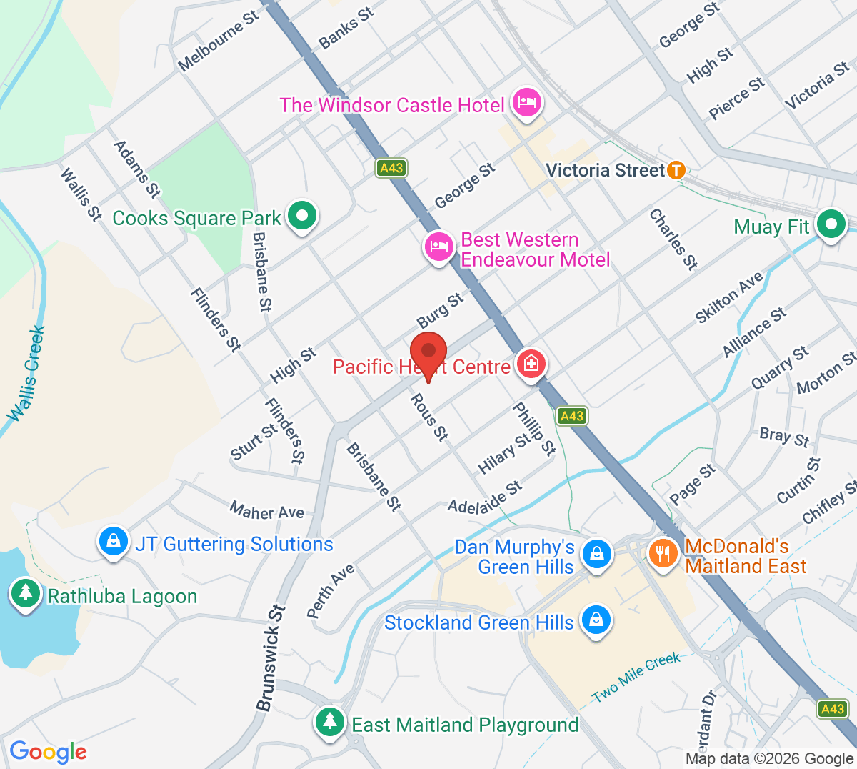 Map of Play Tennis Maitland