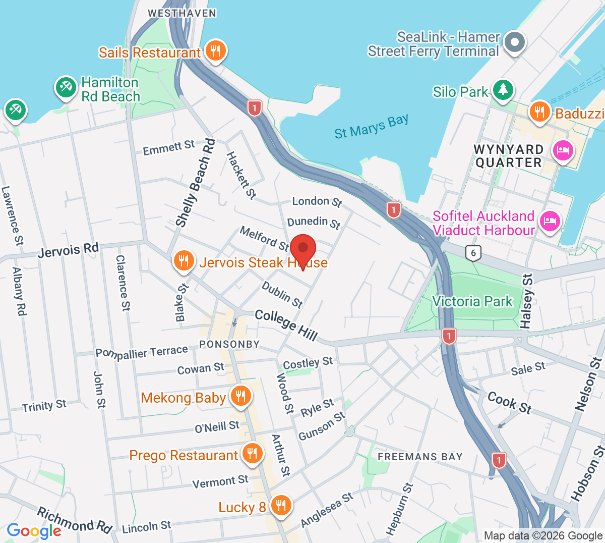 Map of Pompallier Tennis Club