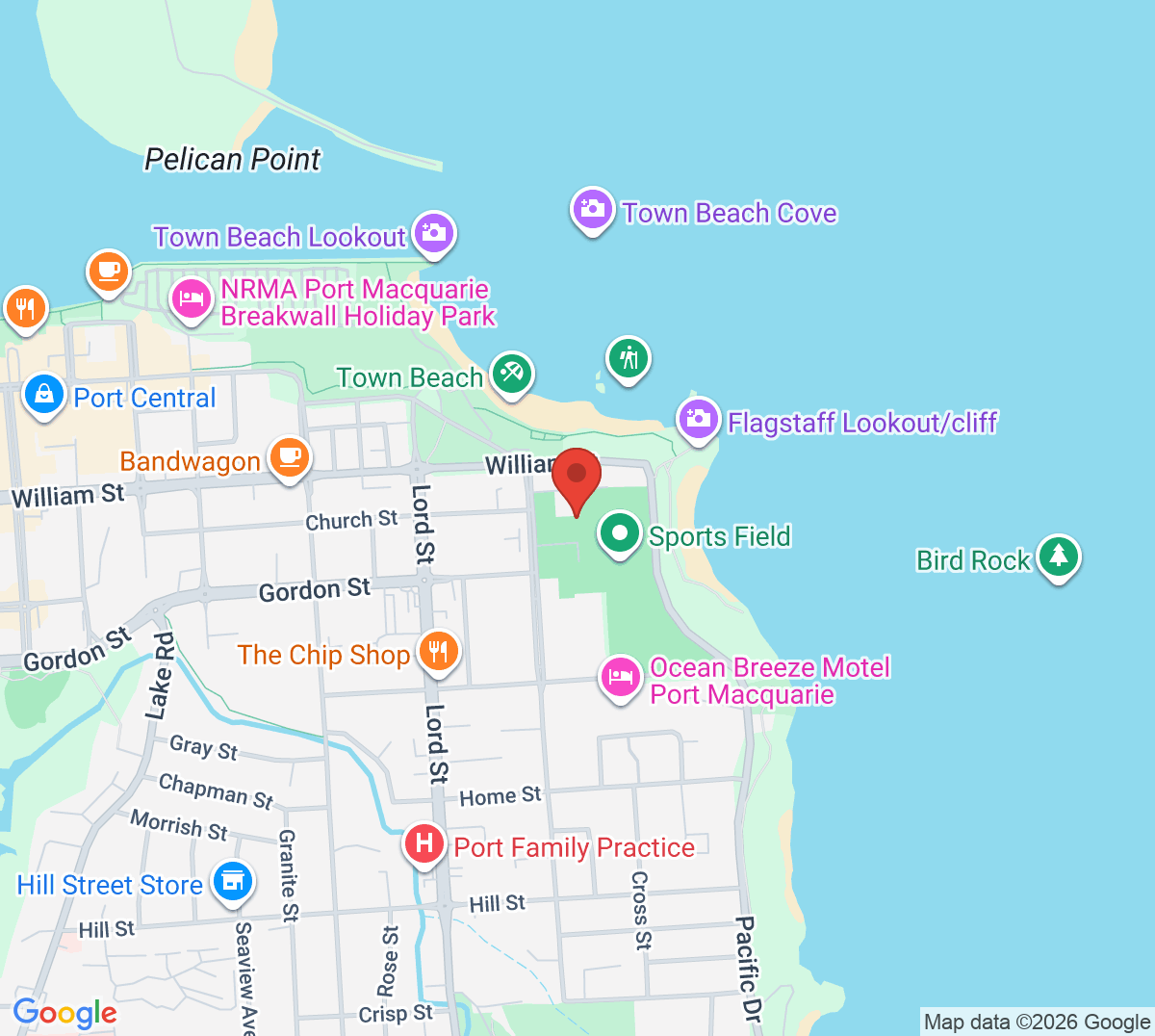 Map of Port Macquarie Tennis Club