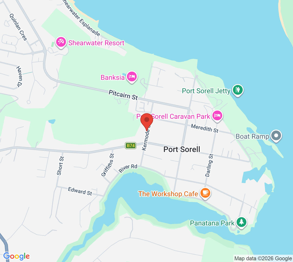 Map of Port Sorell Tennis Club