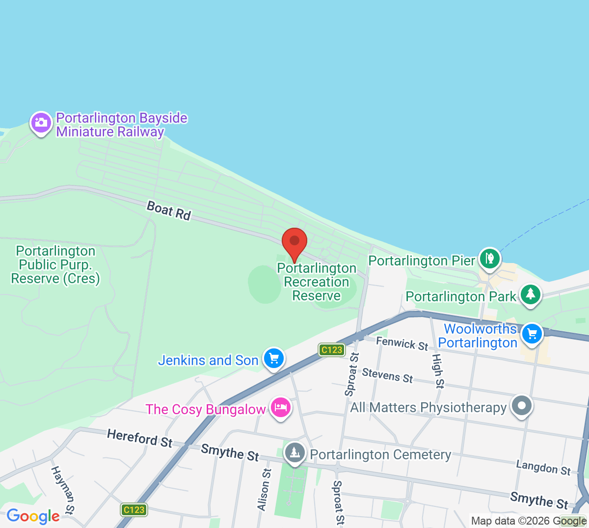 Map of Portarlington Tennis Club