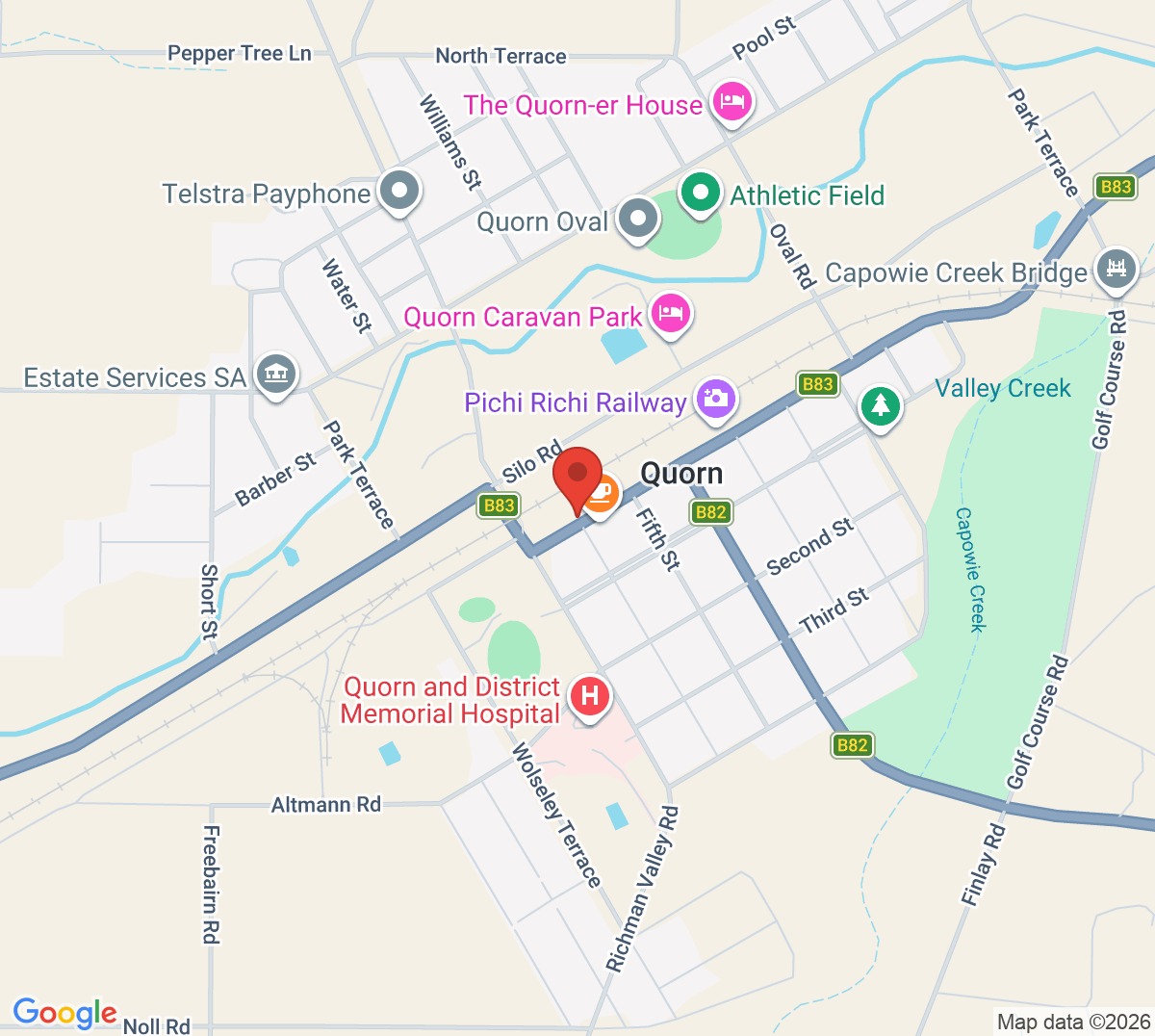 Map of Quorn Tennis Club