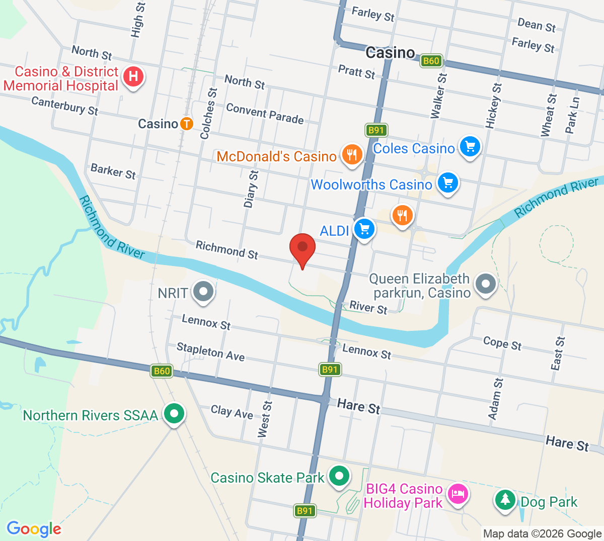 Map of Raising Aces Tennis Academy