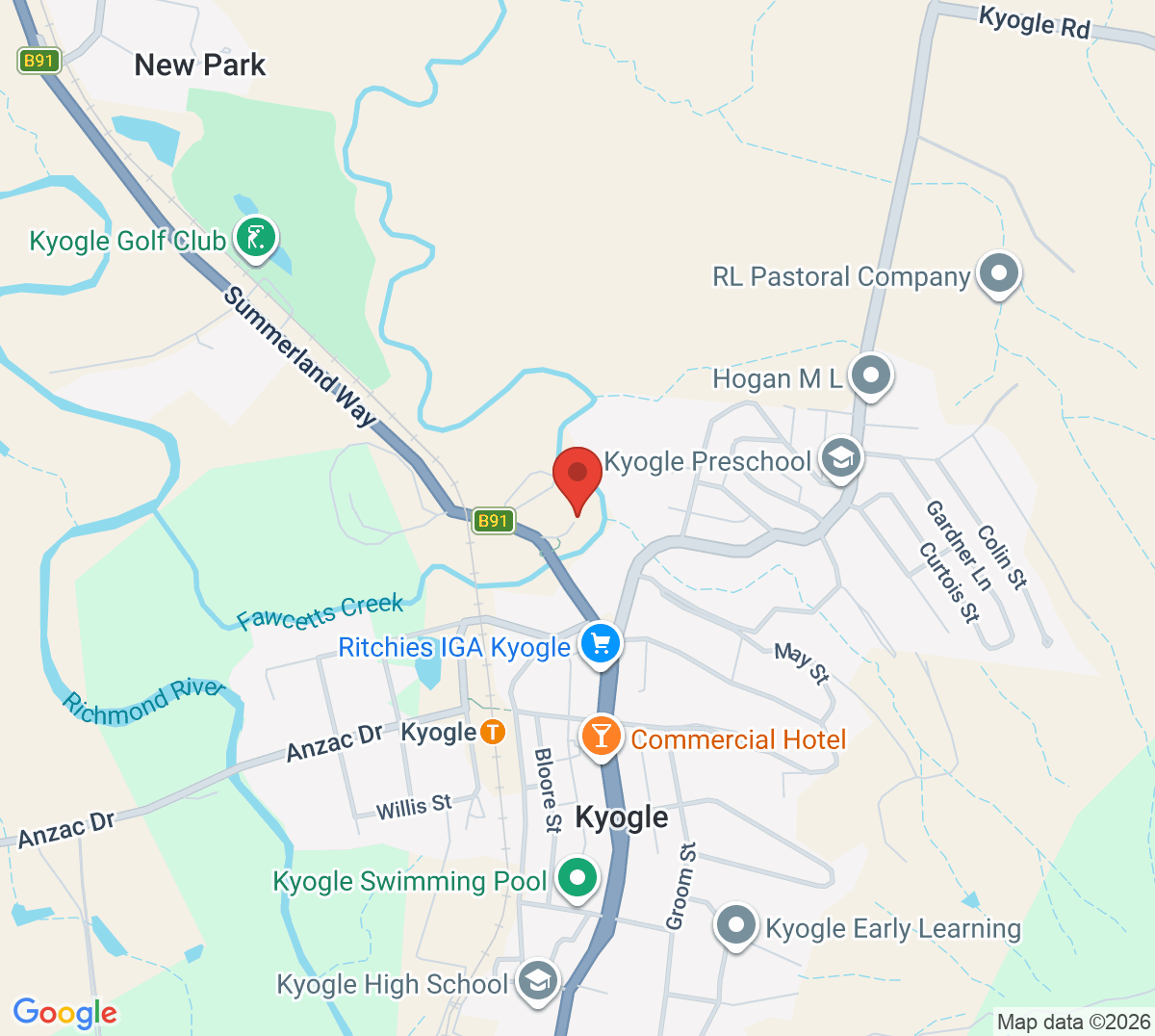 Map of Raising Aces Tennis Academy