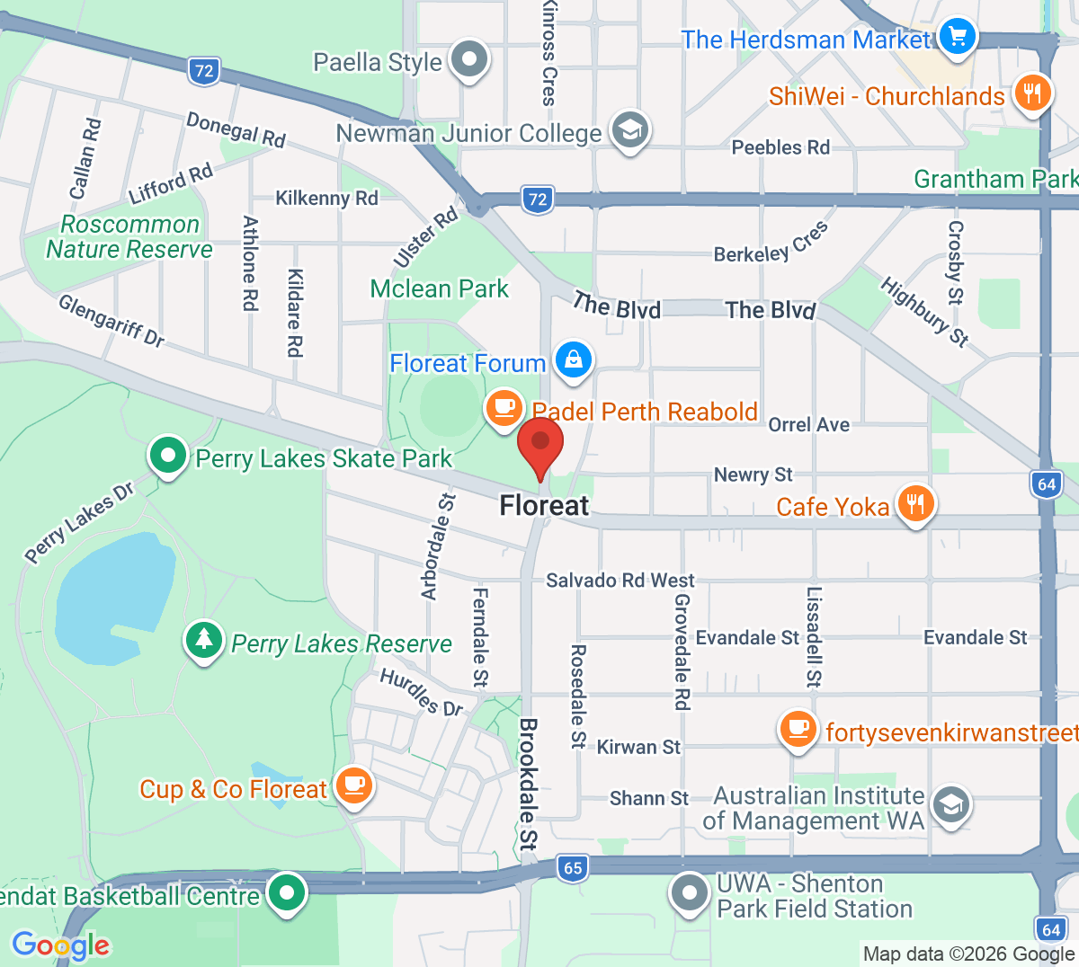 Map of Reabold Tennis Club