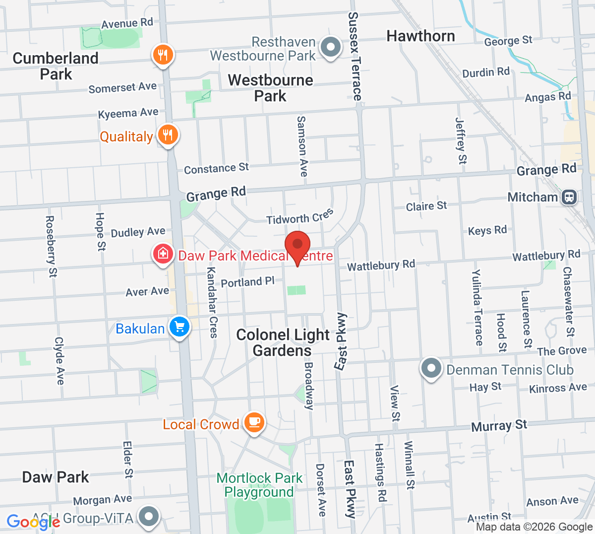 Map of Reade Park Lawn Tennis Club