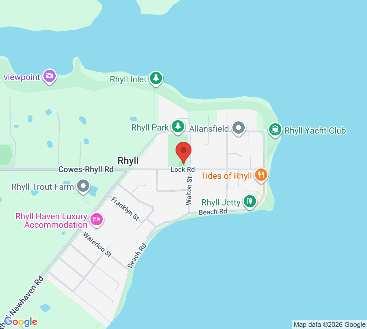 Map of Rhyll Tennis Club