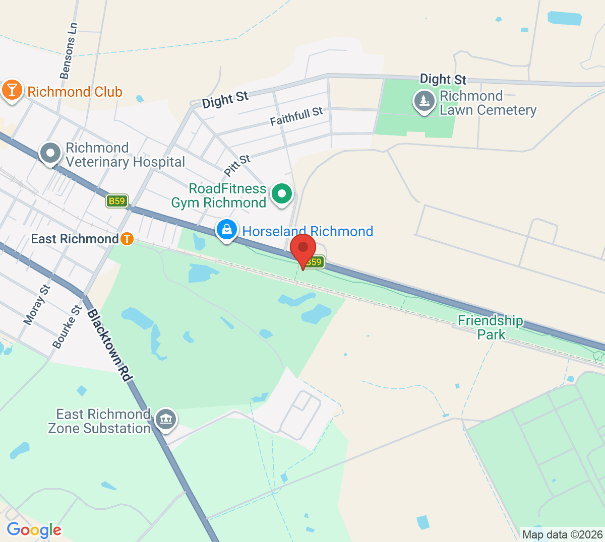 Map of Richmond Tennis Centre (Inside the Line Tennis)