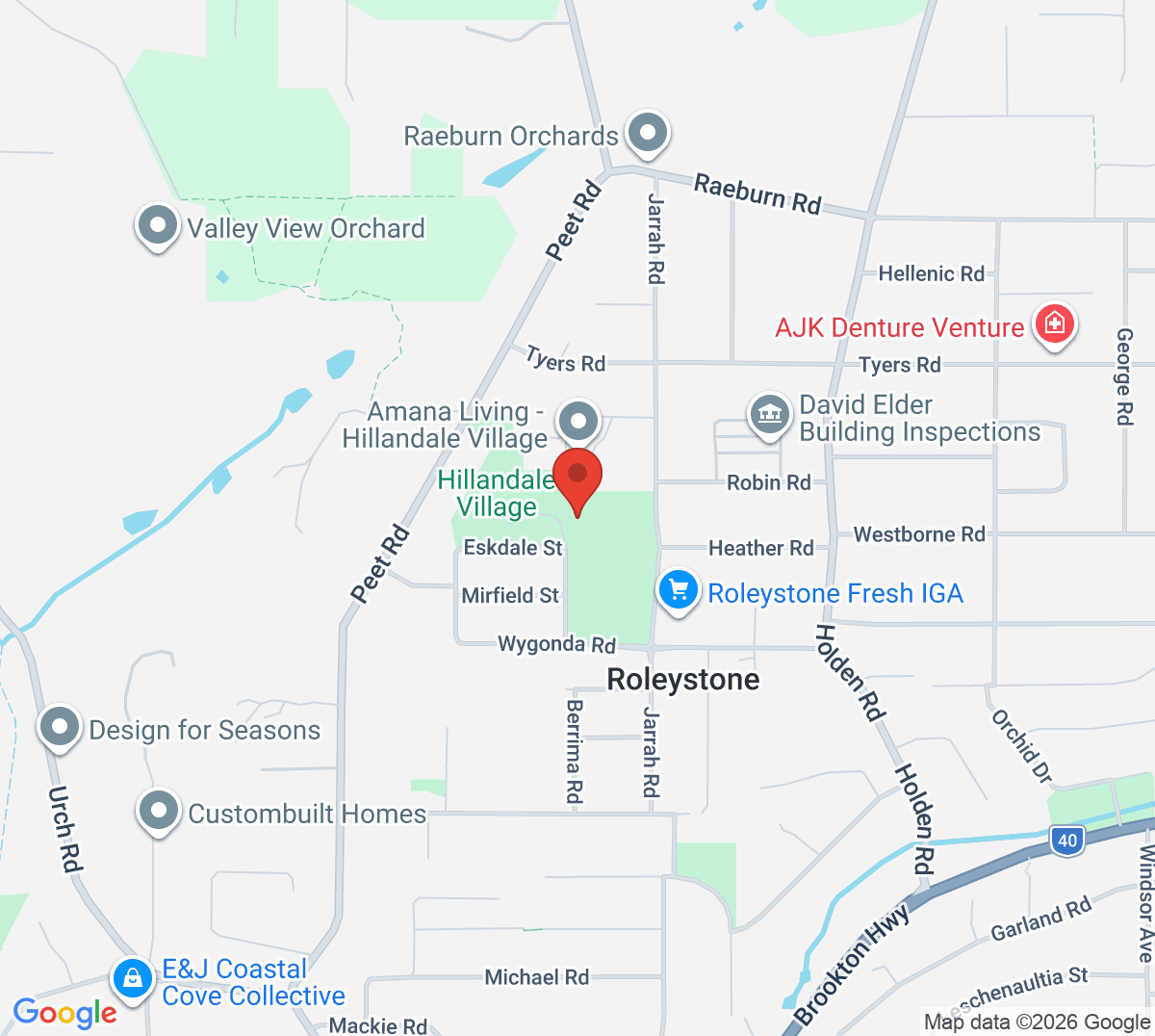Map of Roleystone Tennis Club