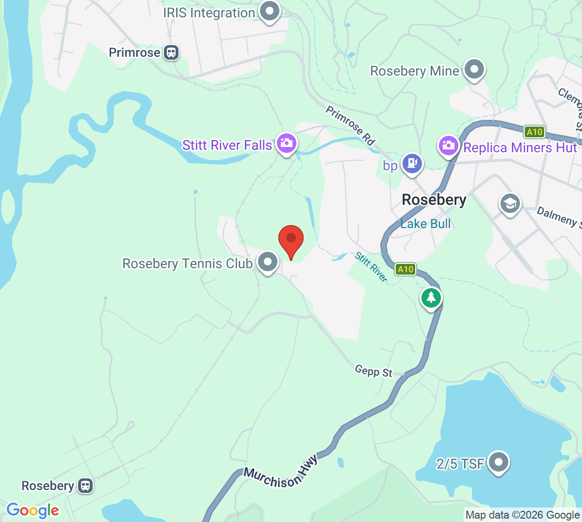 Map of Rosebery Tennis Club