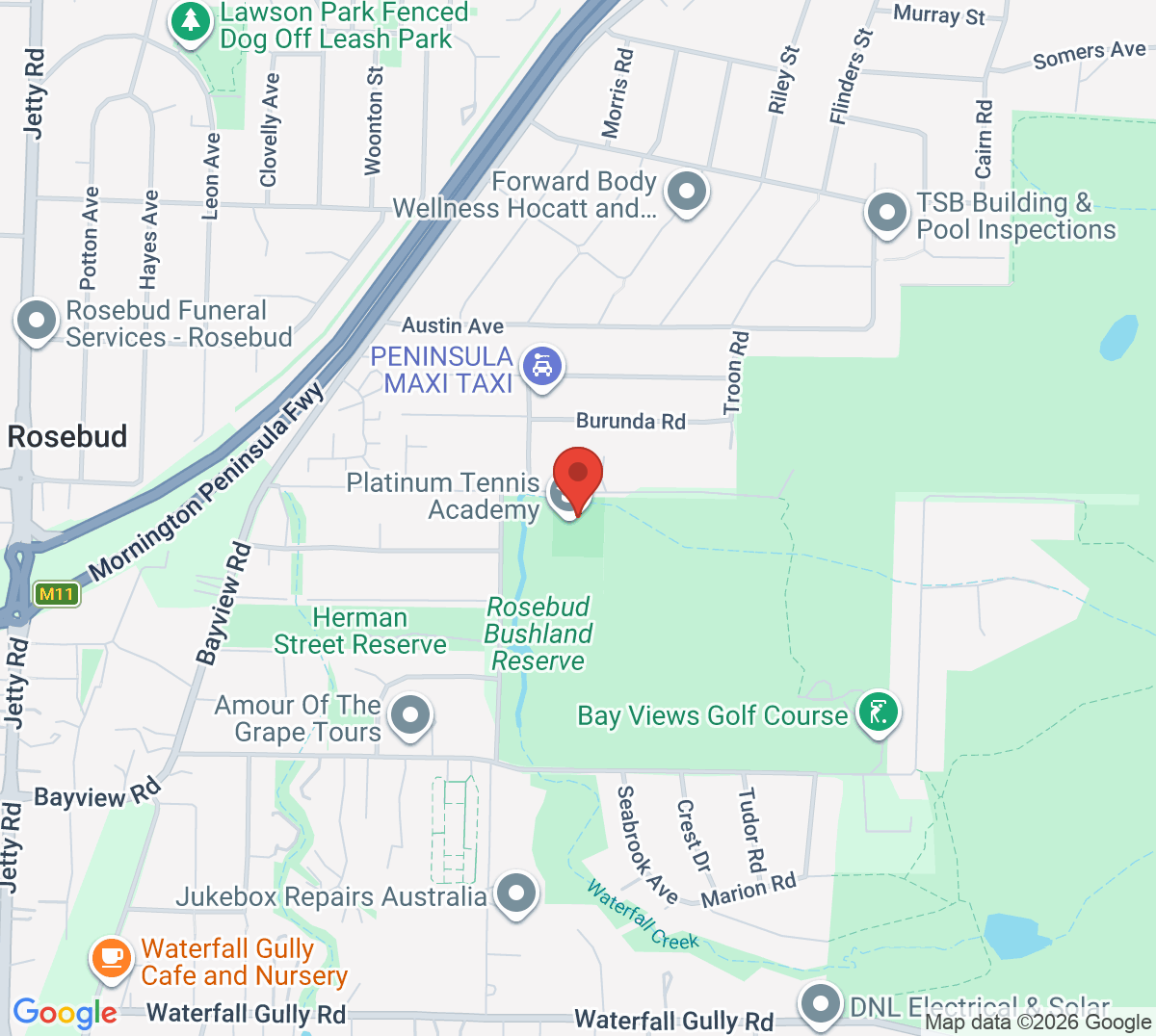 Map of Rosebud Tennis Club